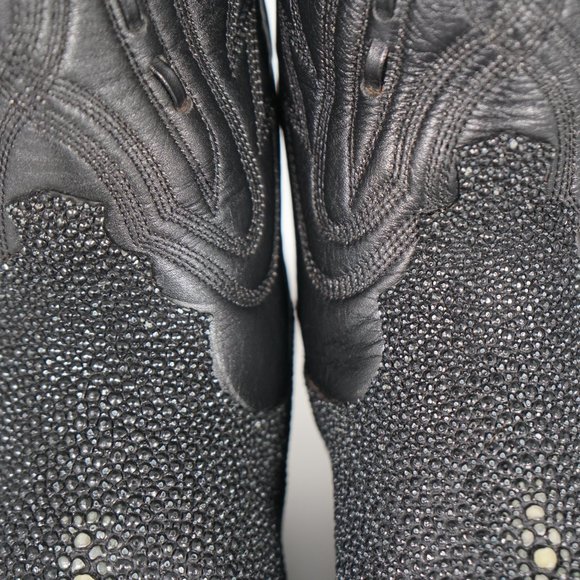 Hand Made STINGRAY Cowboy Western DECKTILES BOOTS w Eyes SZ 6.5 - Picture 10 of 16